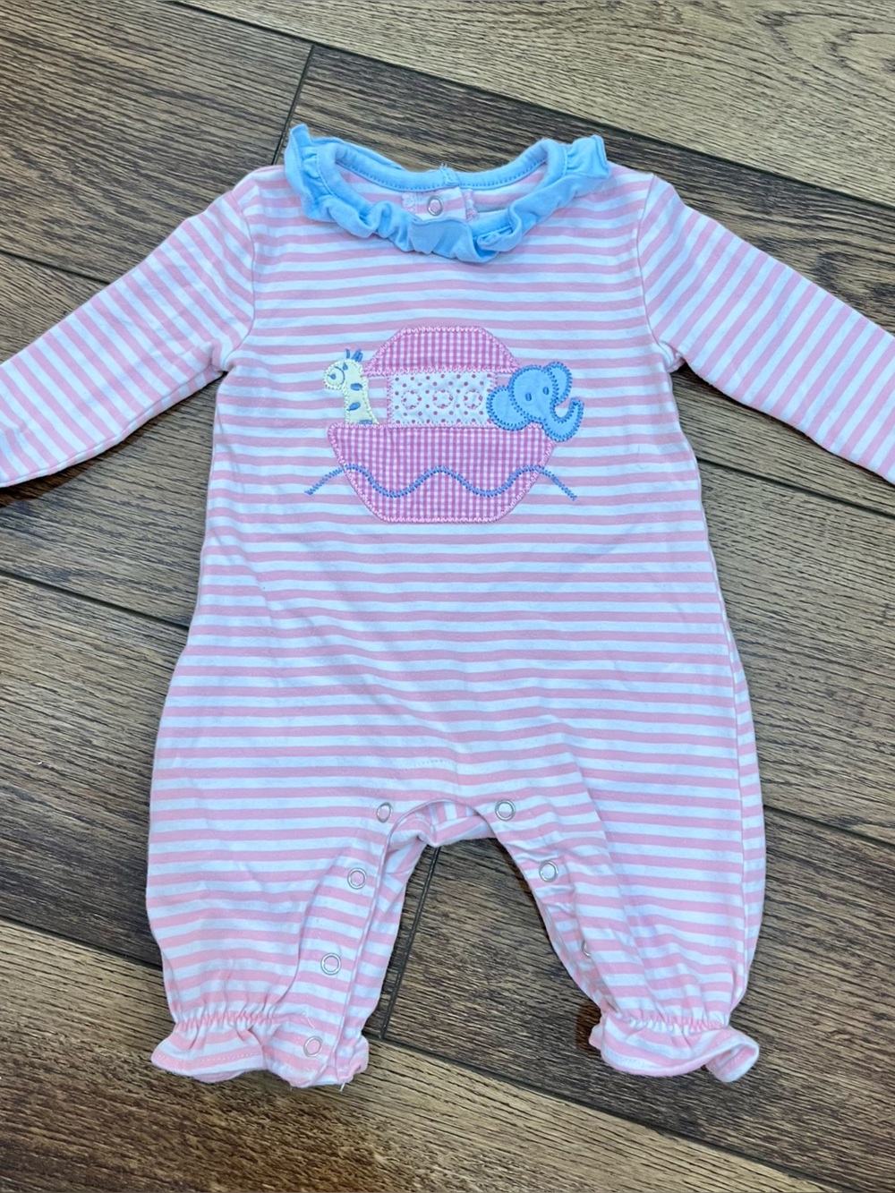 Jelly Beans Pink and White Striped Baby One-Piece